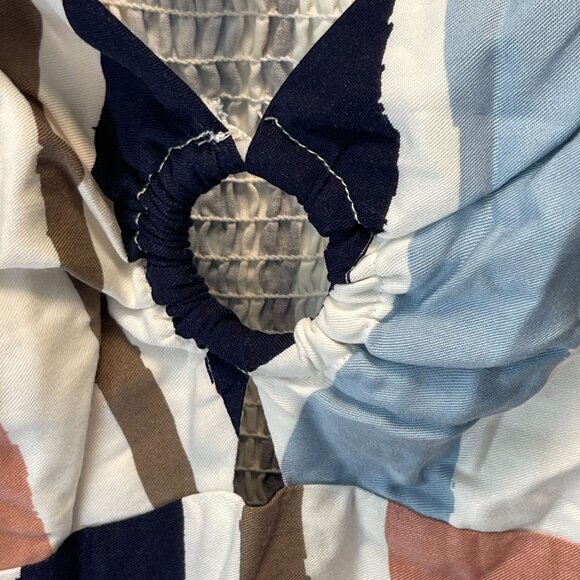 Sadie & Sage Striped Puff-Sleeve Mini summer Dress Smocked Back Multicolor - Picture 5 of 11